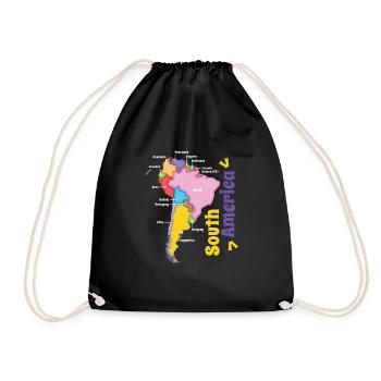 Colorful map of South America - Drawstring Bag - black - Front