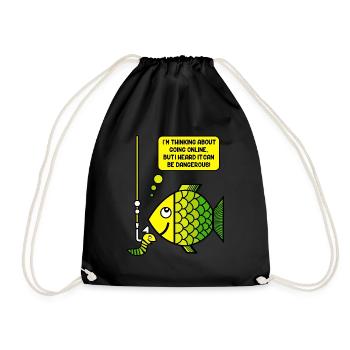 Pêche et humour - Sac de sport léger - noir - Devant