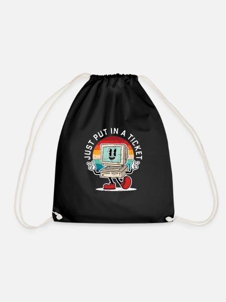 Just Put In A Ticket Retro - Turnbeutel - Schwarz