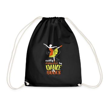 Ballet Distracted By Dancing And Books Gift - Drawstring Bag - black - Front