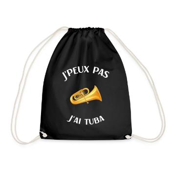 Tuba humour tubiste fanfare homme femme - Sac de sport léger - noir - Devant