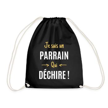 Parrain cadeau humour parrain qui déchire - Sac de sport léger - noir - Devant