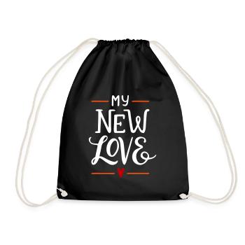 Great Love Große Liebe Neue Liebe Baby Kinder - Turnbeutel - Schwarz - Vorne