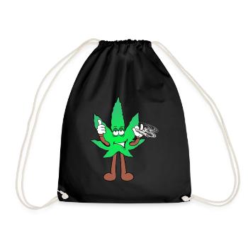 Der Bloom - Weed Cannabis Stoned Hanf Marihuana - Turnbeutel - Schwarz - Vorne