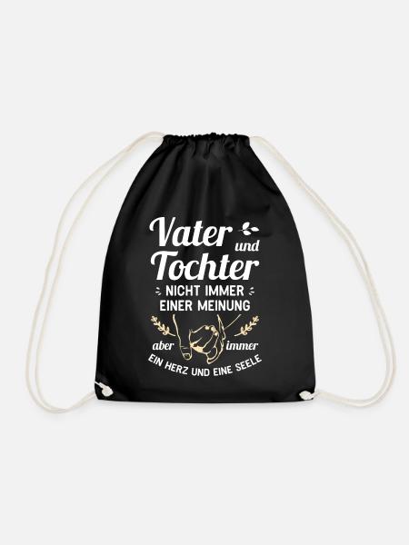 Vater und Tochter - Ein Herz und eine Seele - Turnbeutel - Schwarz
