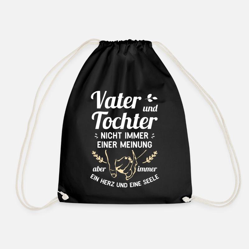 Vater und Tochter - Ein Herz und eine Seele - Turnbeutel - Schwarz