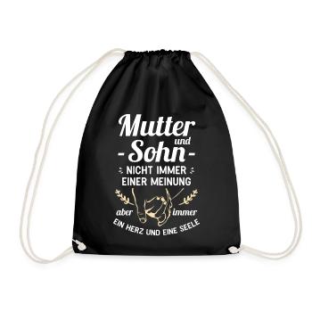 Mutter und Sohn - Ein Herz und eine Seele - Turnbeutel - Schwarz - Vorne