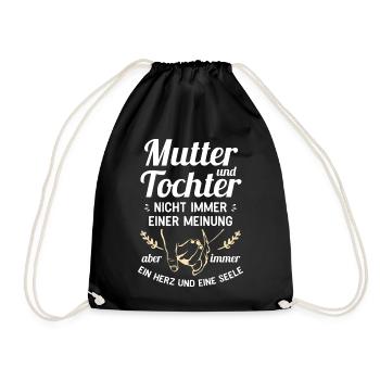 Mutter und Tochter - Ein Herz und eine Seele - Turnbeutel - Schwarz - Vorne