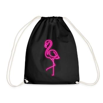 Flamingo Neon Gift Animal Love AnimalsFlorida Animal - Drawstring Bag - black - Front