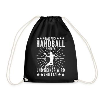Handball | Handballer | Spruch | Geschenk - Turnbeutel - Schwarz - Vorne