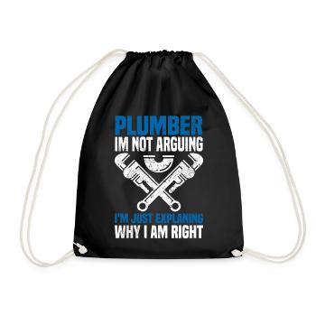 Klempner | Handwerk Handwerker Meister Geschenke - Turnbeutel - Schwarz - Vorne