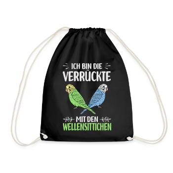 Budgerigar Gifts | Pets Bird Birds - Drawstring Bag - black - Front