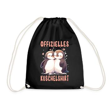 Offizielles Kuschelshirt Pinguine Liebe Herz Süß - Turnbeutel - Schwarz - Vorne
