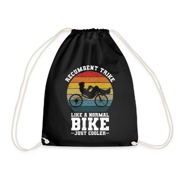 Velomobil | Recumbent Trike Triker Sport Geschenk - Turnbeutel - Schwarz - Vorne