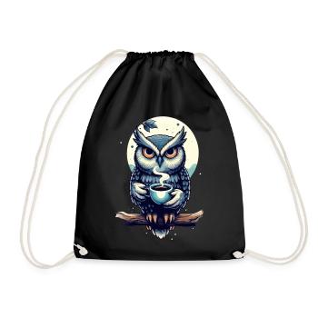 Hibou veilleur de nuit - Sac de sport léger - noir - Devant