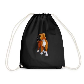 Hund Boxer Welpe - Turnbeutel - Schwarz - Vorne