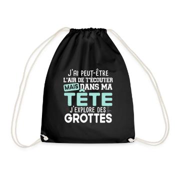 Spéléologue Spéléologie Chercheur Explorer Humour - Sac de sport léger - noir - Devant