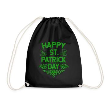 Happy St Patrick's Day Irland Feiertag Geschenk - Turnbeutel - Schwarz - Vorne