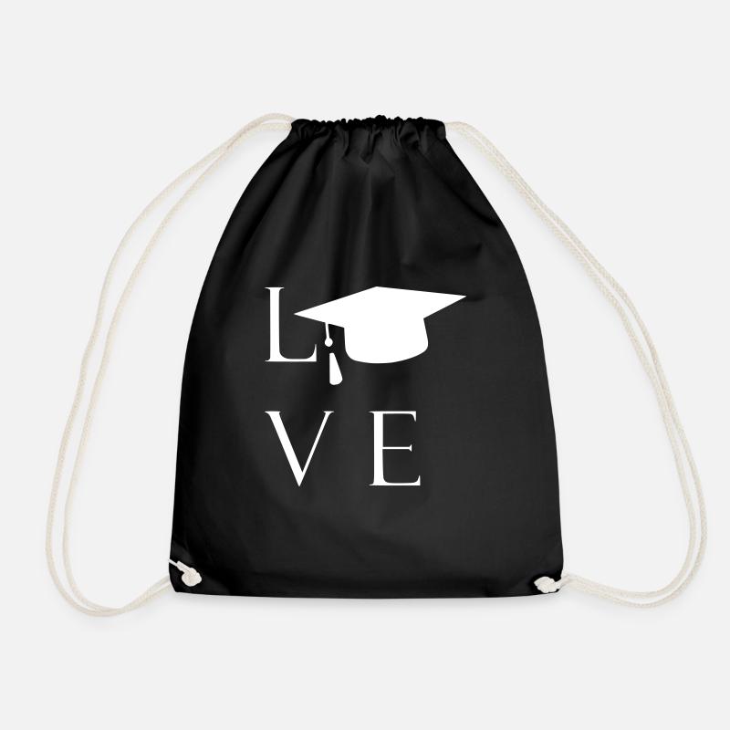 Love Schule Studium Abschluss Bachelor Master - Turnbeutel - Schwarz