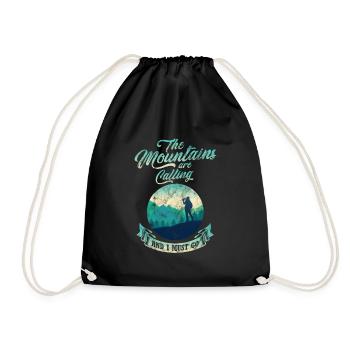 The mountain gets hikers and mountaineers vintage - Drawstring Bag - black - Front