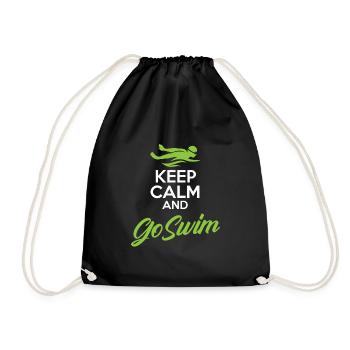 Schwimmen Schwimmer - Turnbeutel - Schwarz - Vorne