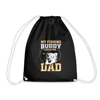 Fishing Buddies - Gift Idea - Drawstring Bag - black - Front