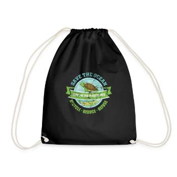 Environment Environmental protection - Drawstring Bag - black - Front