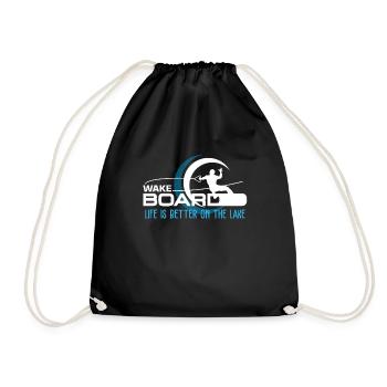Wakeboard wakeboarding surfers - Drawstring Bag - black - Front