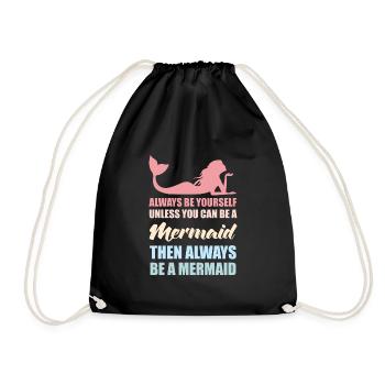 Meerjungfrau Meerjungfrauen Geschenk - Turnbeutel - Schwarz - Vorne