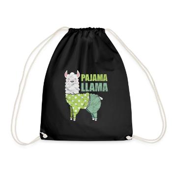 Alpaca Pajama Llama - Drawstring Bag - black - Front