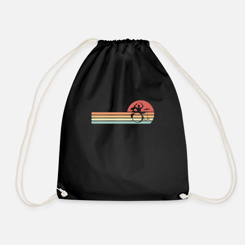 Drummer drummer gift - Drawstring Bag - black