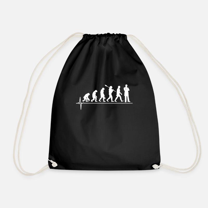 Arzt Evolution Geschenk - Turnbeutel - Schwarz