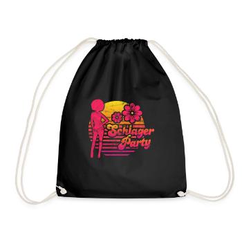 Schlager Party Geschenk - Turnbeutel - Schwarz - Vorne