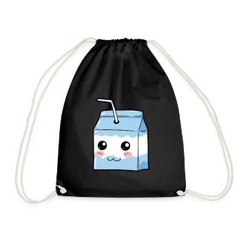 Milk Refreshment Drink Drink Gift - Drawstring Bag - black - Front