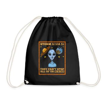 Alien UFO - Drawstring Bag - black - Front