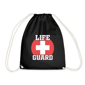 Bademeister Lifeguard Rettungsschwimmer - Turnbeutel - Schwarz - Vorne