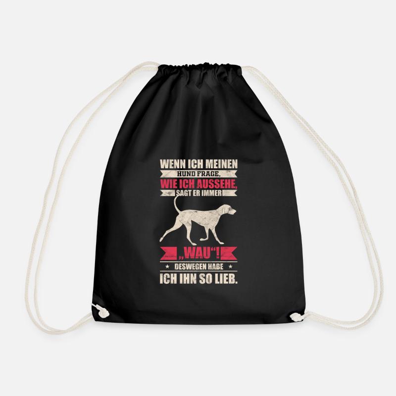 Hund Hunde witziger Spruch - Turnbeutel - Schwarz