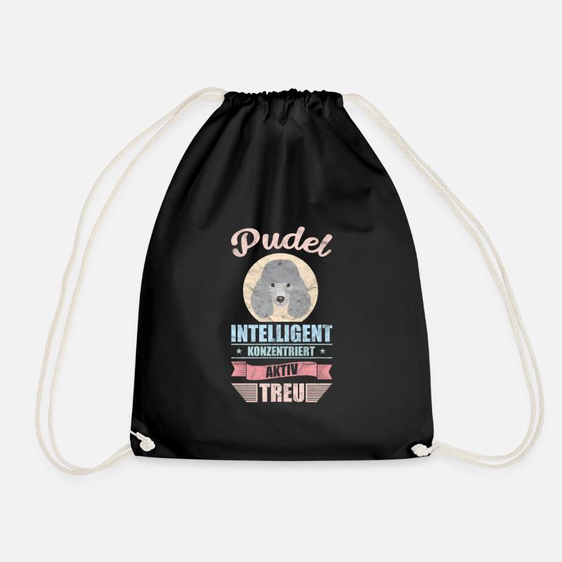 Hund Pudel Witz Lustig Tier Geschenkidee - Turnbeutel - Schwarz