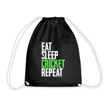 Cricket cricketer - Drawstring Bag - black - Front