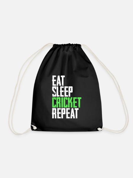 Cricket cricketer - Drawstring Bag - black