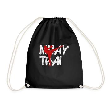 Muay Thai Kampfkunst - Turnbeutel - Schwarz - Vorne