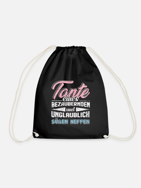 Tante Neffen Geschenk - Turnbeutel - Schwarz