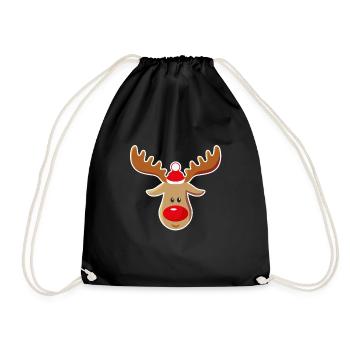 Cadeau de Noël Rudolf avec Rennes - Sac de sport léger - noir - Devant