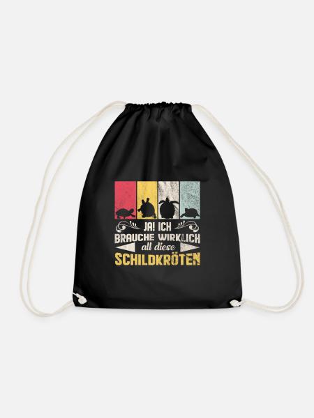 Schildkröten Geschenk - Turnbeutel - Schwarz