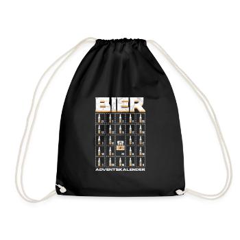 Bier Adventskalender Geschenkidee - Turnbeutel - Schwarz - Vorne