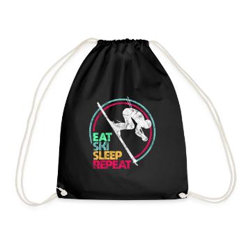 Cadeau d'hiver skieur - Sac de sport léger - noir - Devant