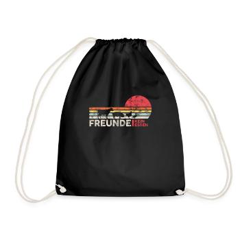 Vegan Veganer Tier Freund Retro Vintage Geschenk - Turnbeutel - Schwarz - Vorne