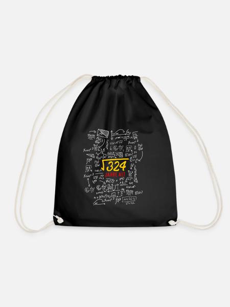18. Geburtstag Wurzel aus 324 Mathe Genie Geschenk - Turnbeutel - Schwarz