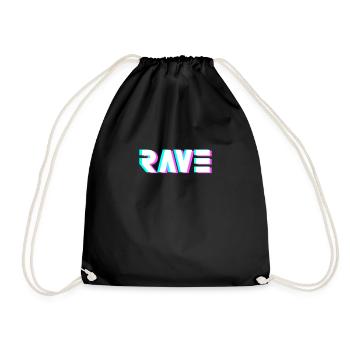 Techno Rave Raver gift idea - Drawstring Bag - black - Front