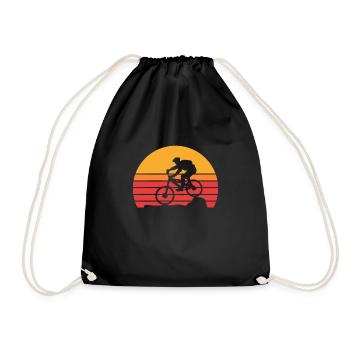 Freeride downhill mountain bike sport - Drawstring Bag - black - Front